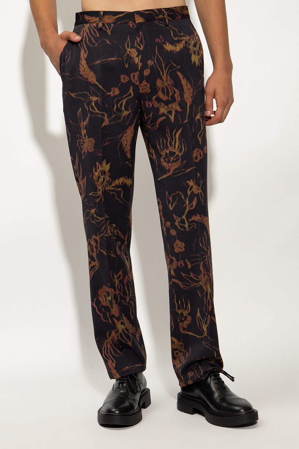 Trousers panelled with floral motif Dries Van Noten - Levis 510